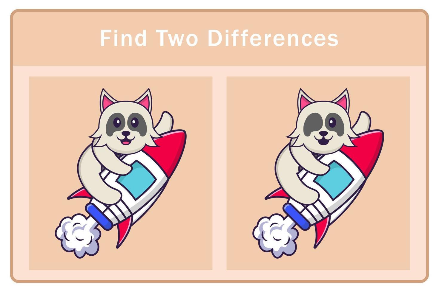 Cute dog cartoon character. Find differences. Educational game for children. Cartoon vector illustration