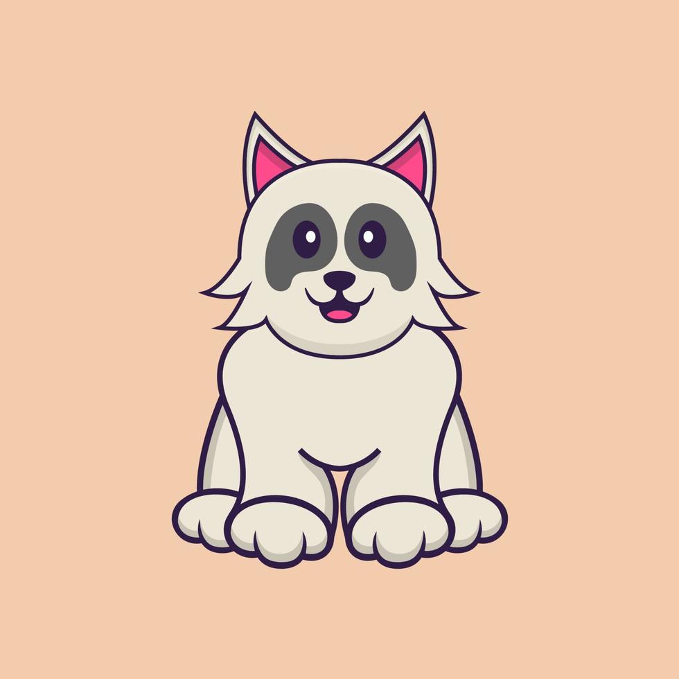 Cute dog cartoon character vector illustration.