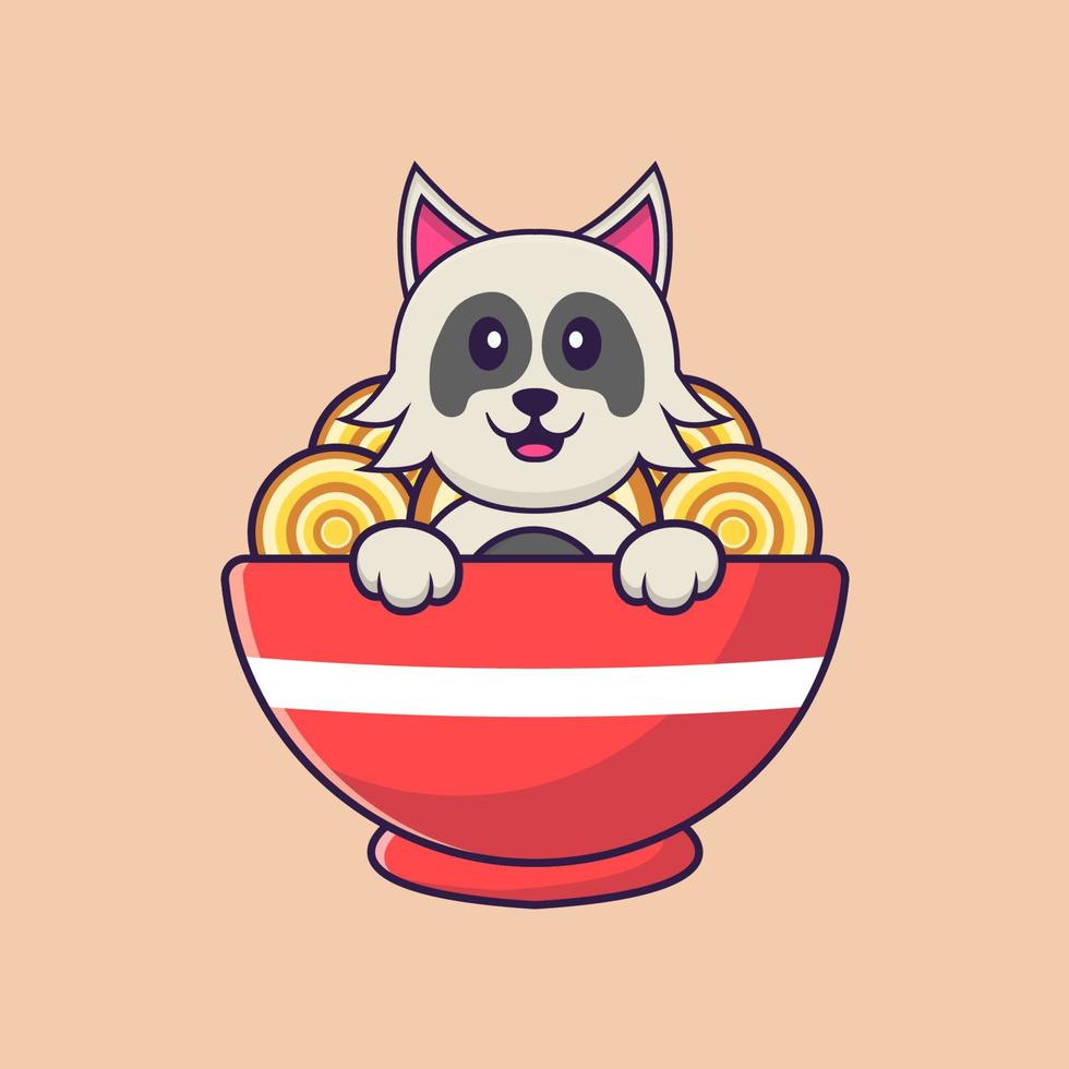 Cute dog cartoon character vector illustration.