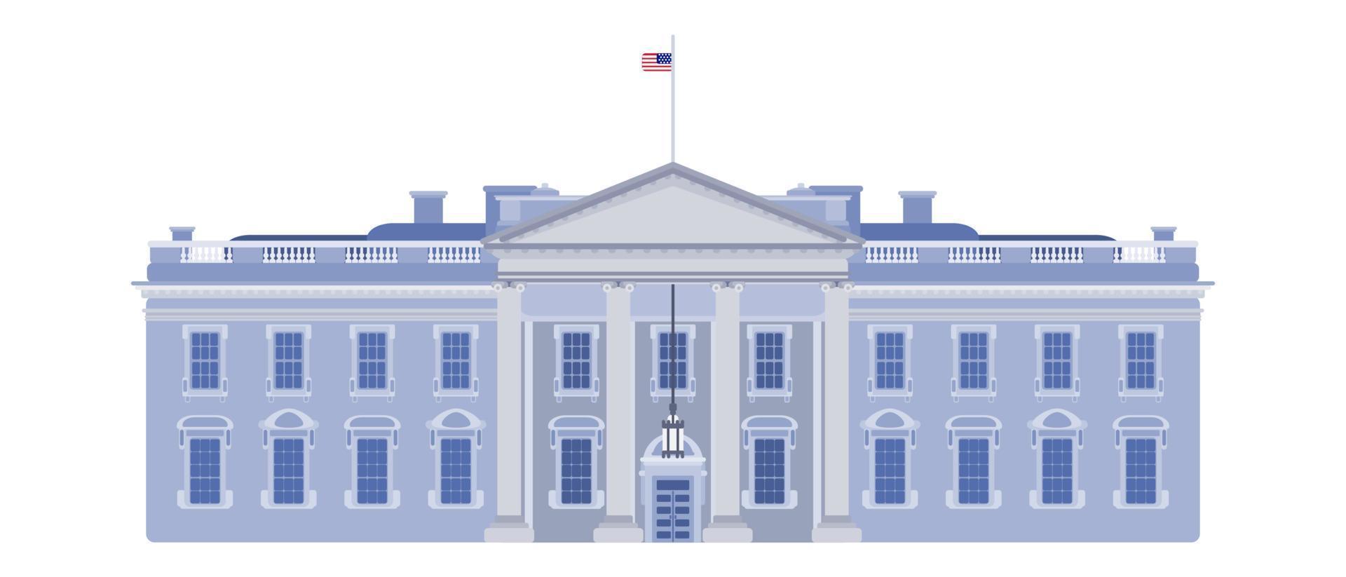 White House front entrance beautiful building USA vector