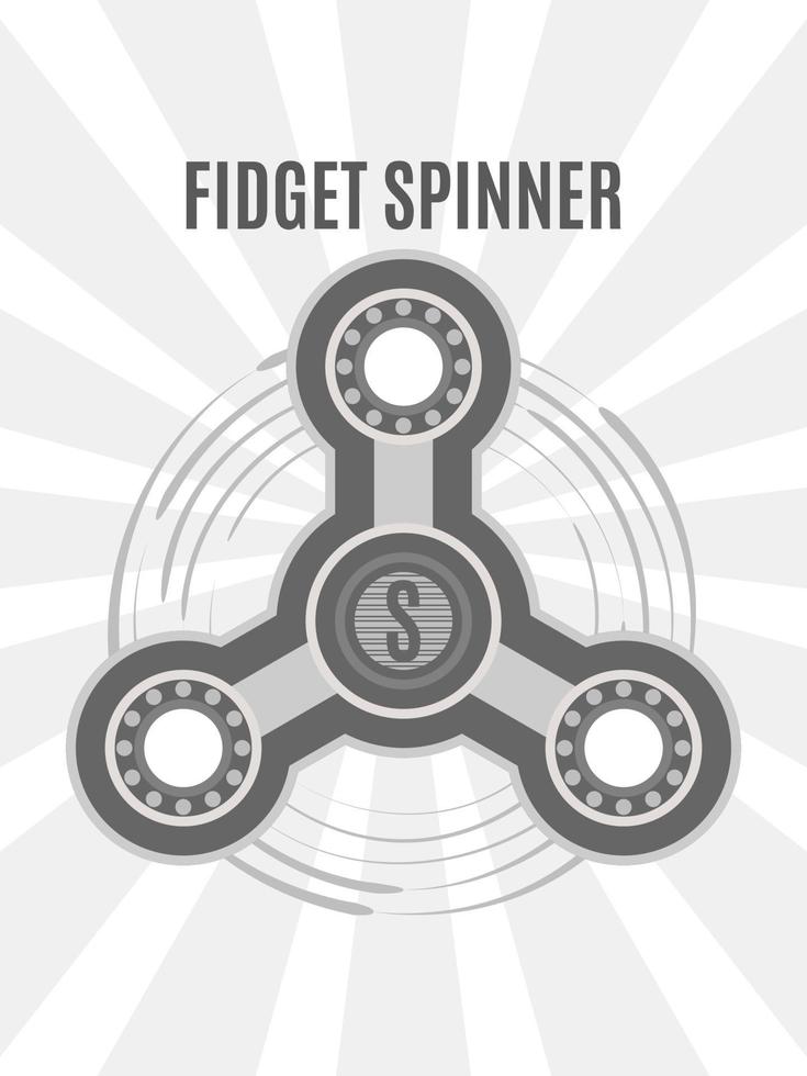 Best toy for office spinner vector poster black and white