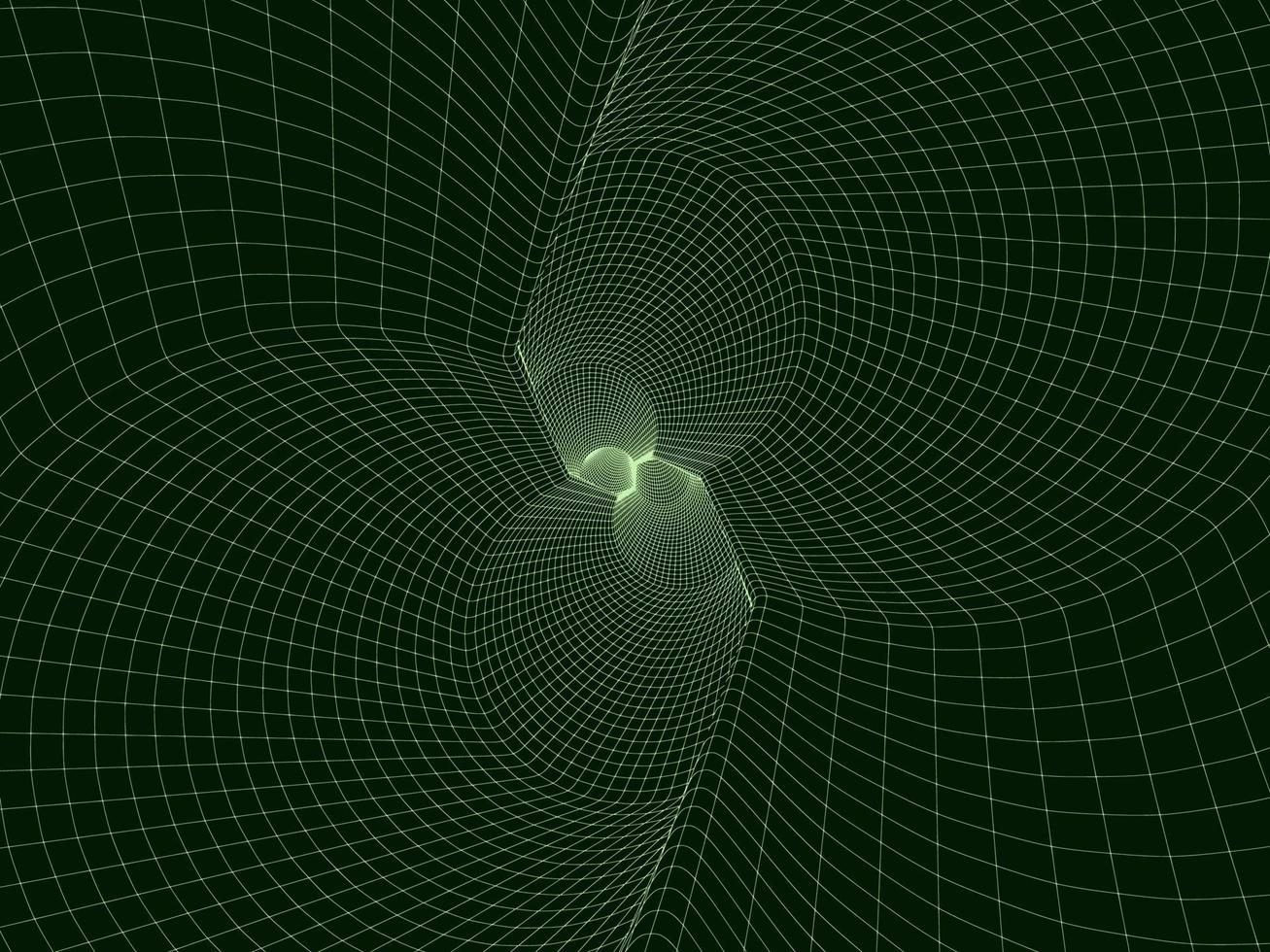 Fondo de vector poligonal de abstracción de vórtice verde