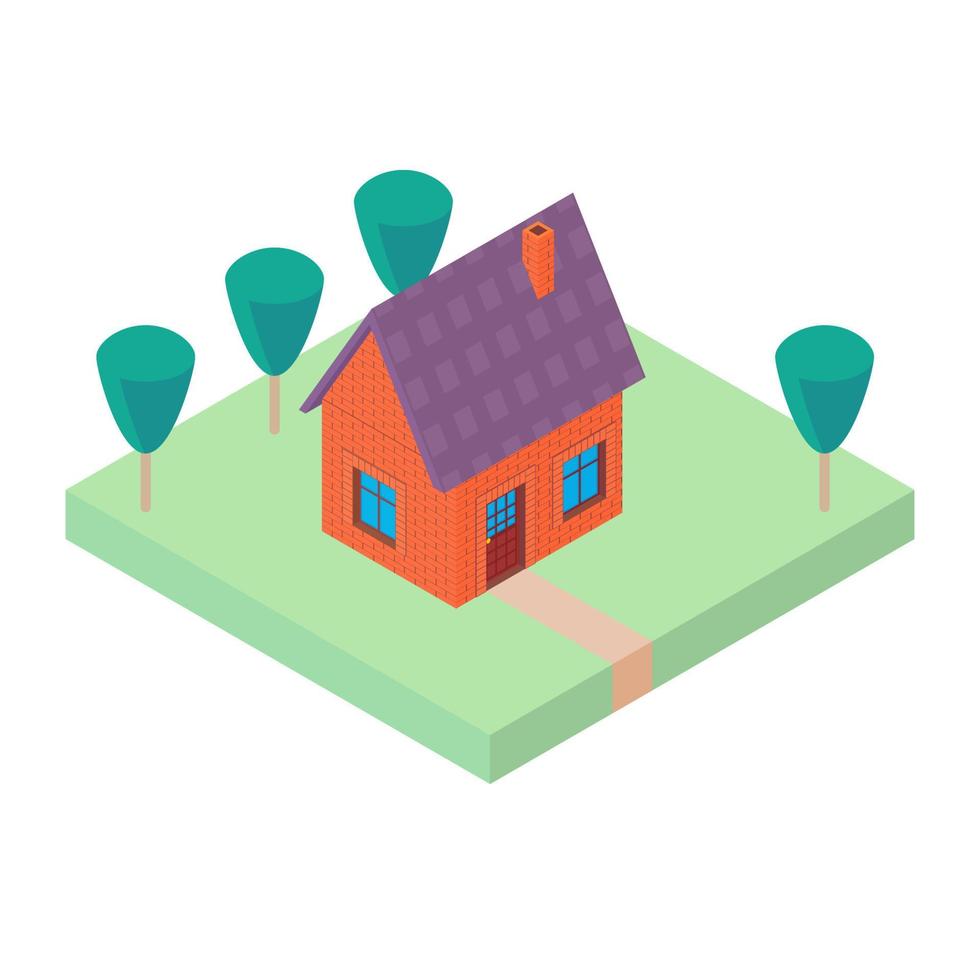 A small country house with trees in the yard vector