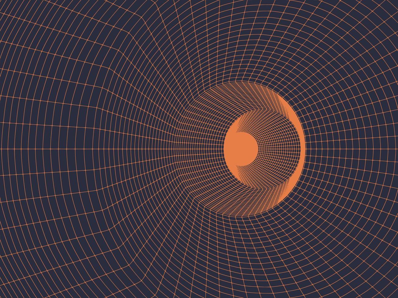 Fondo de vector de cuadrícula de abstracción naranja geométrica