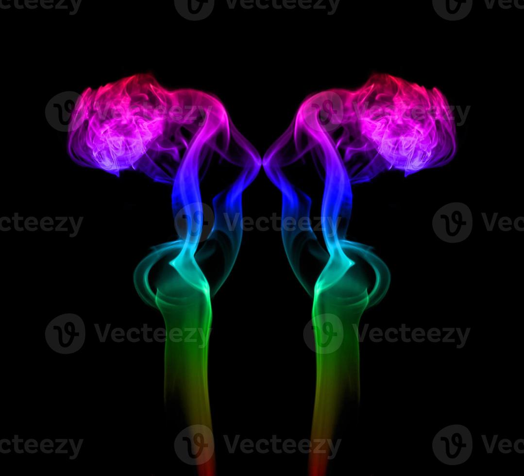 abstract smoke isolated on black background photo