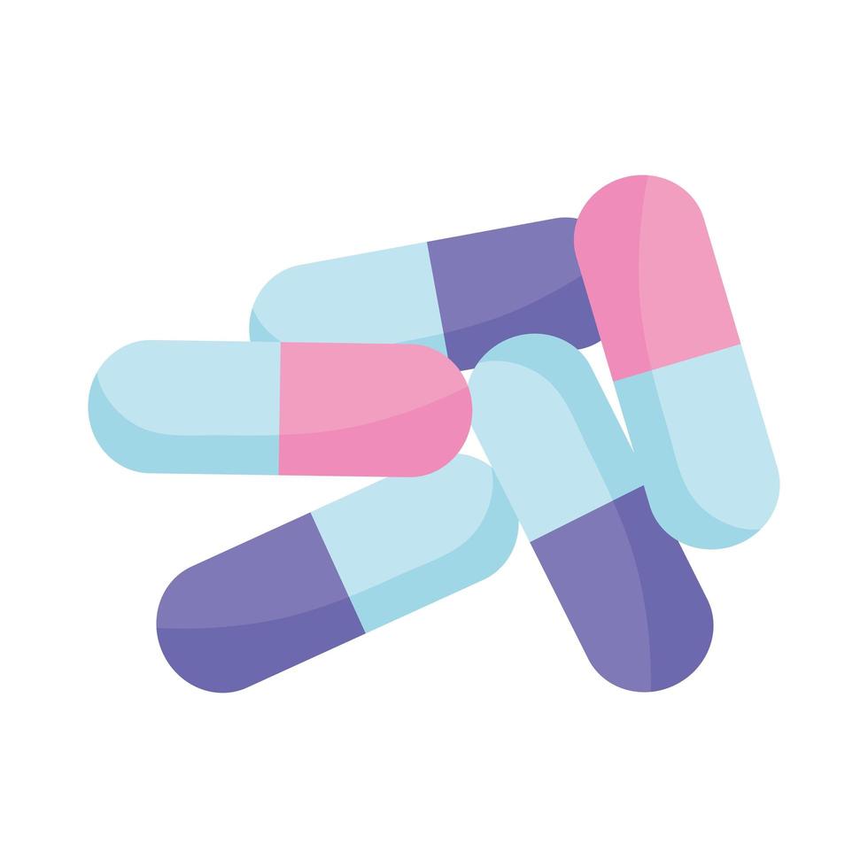 capsules medicine drugs isolated icon vector