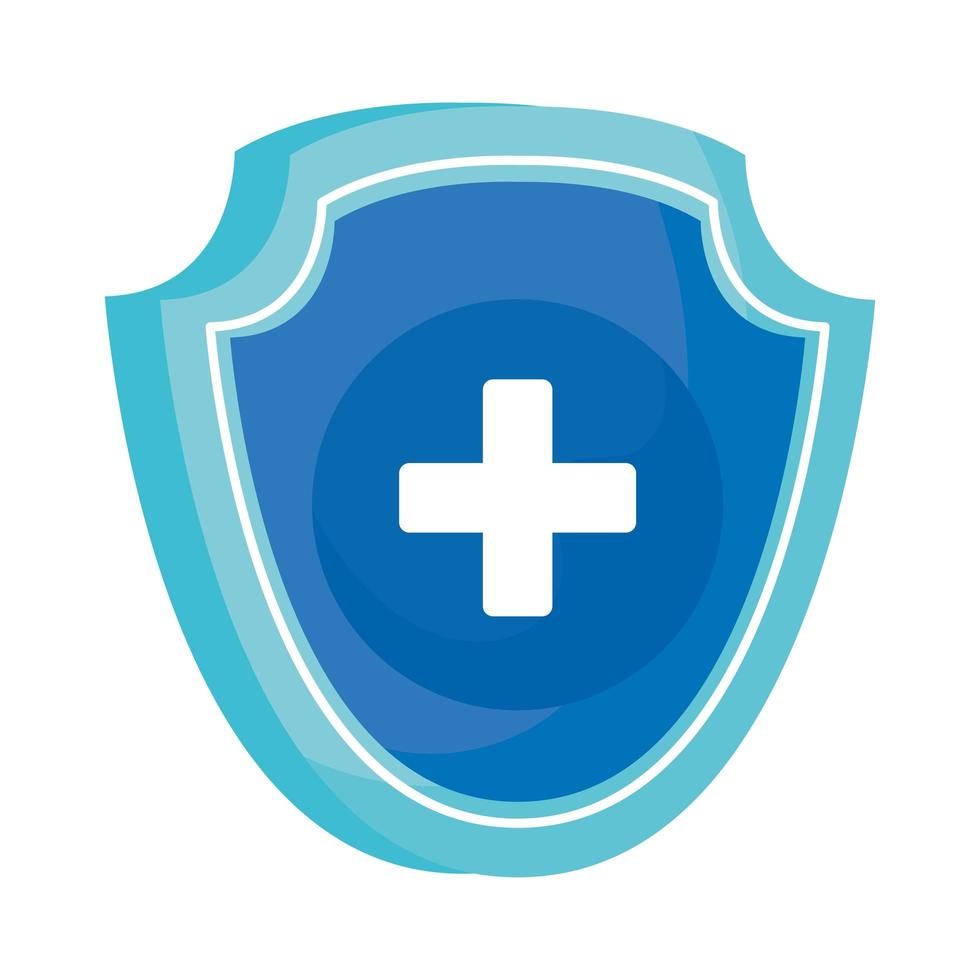 shield with medical cross icon vector