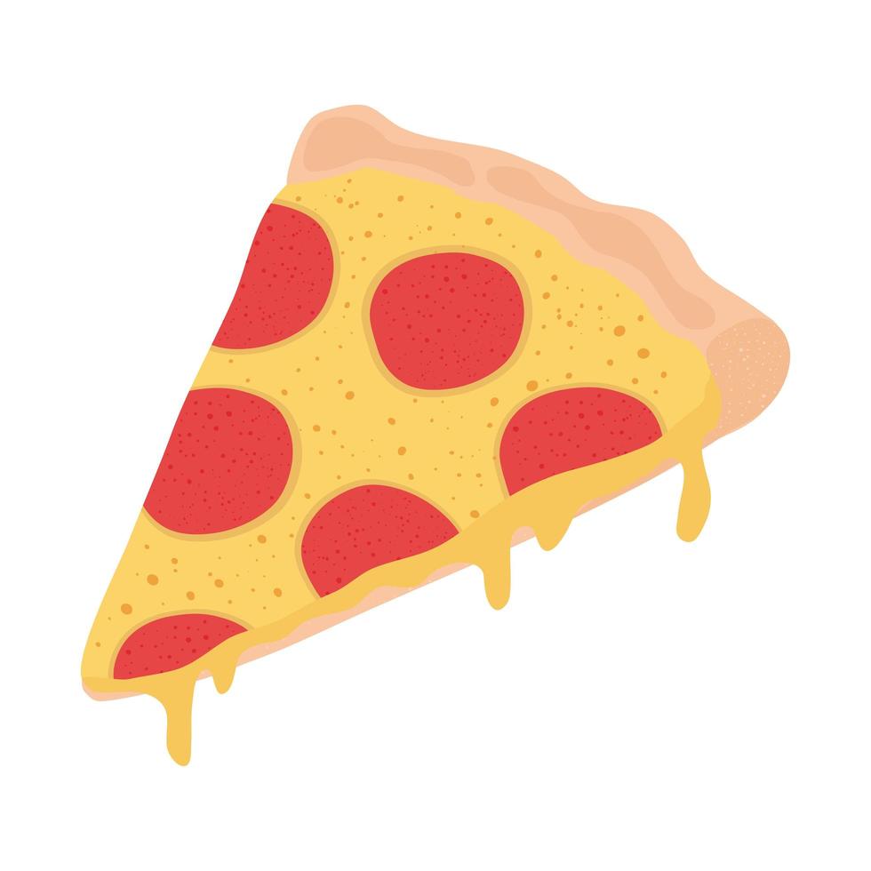 delicious italian pizza portion icon vector