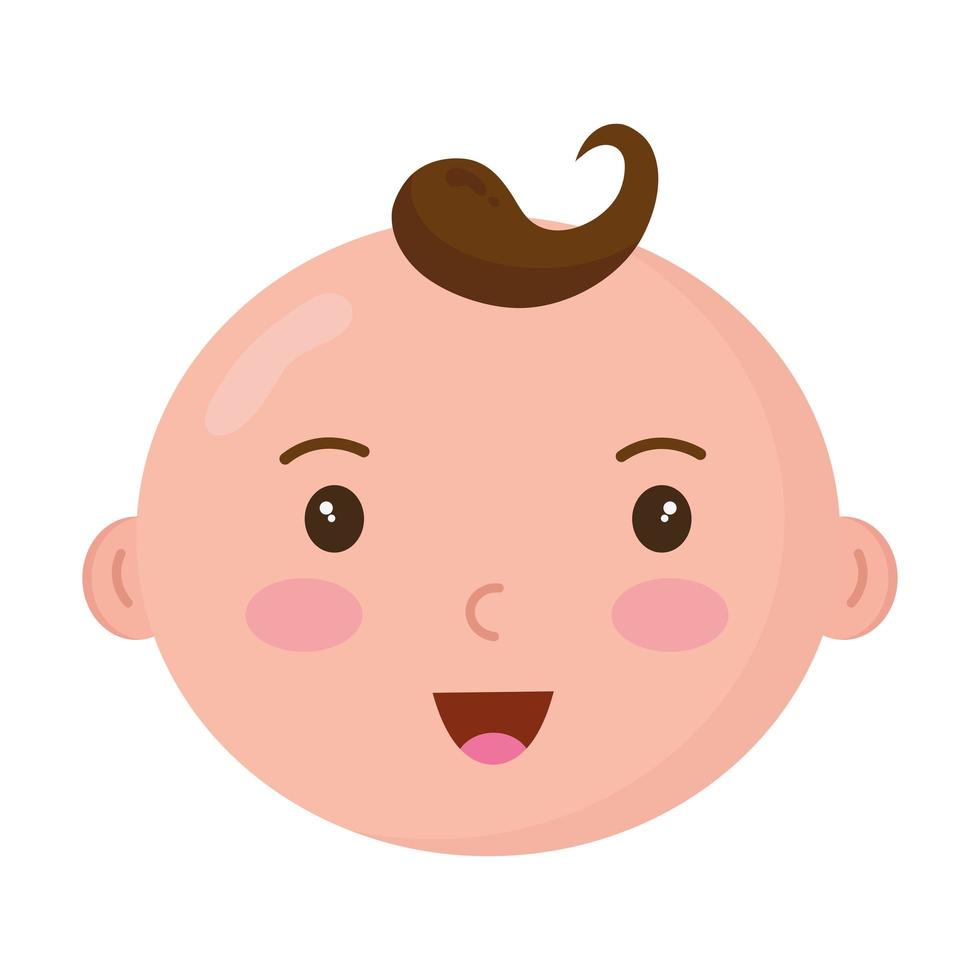 icono de personaje de cabeza de bebé lindo vector