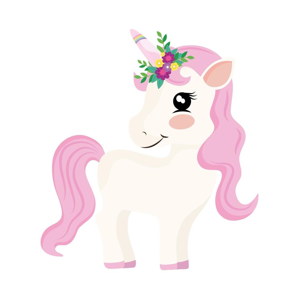 lindo bebé unicornio vector