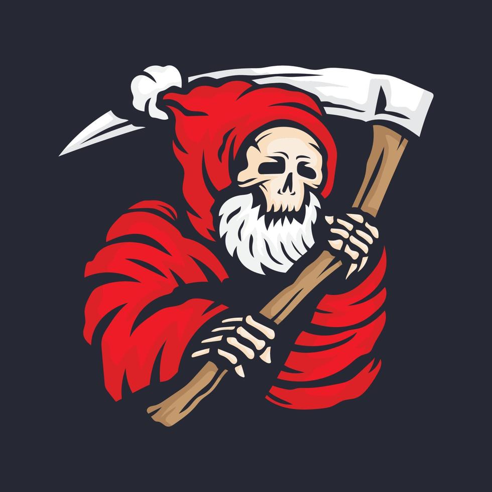 santa claus grim reaper vector illustration