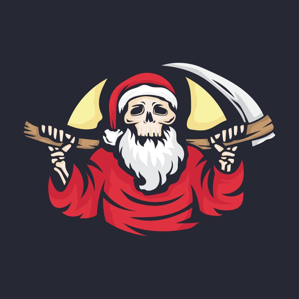 santa claus grim reaper vector illustration