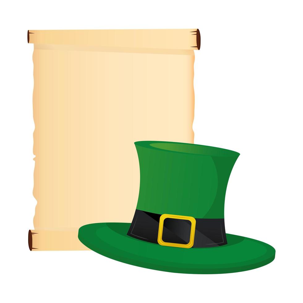 leprechaun tophat with papyrus icons vector