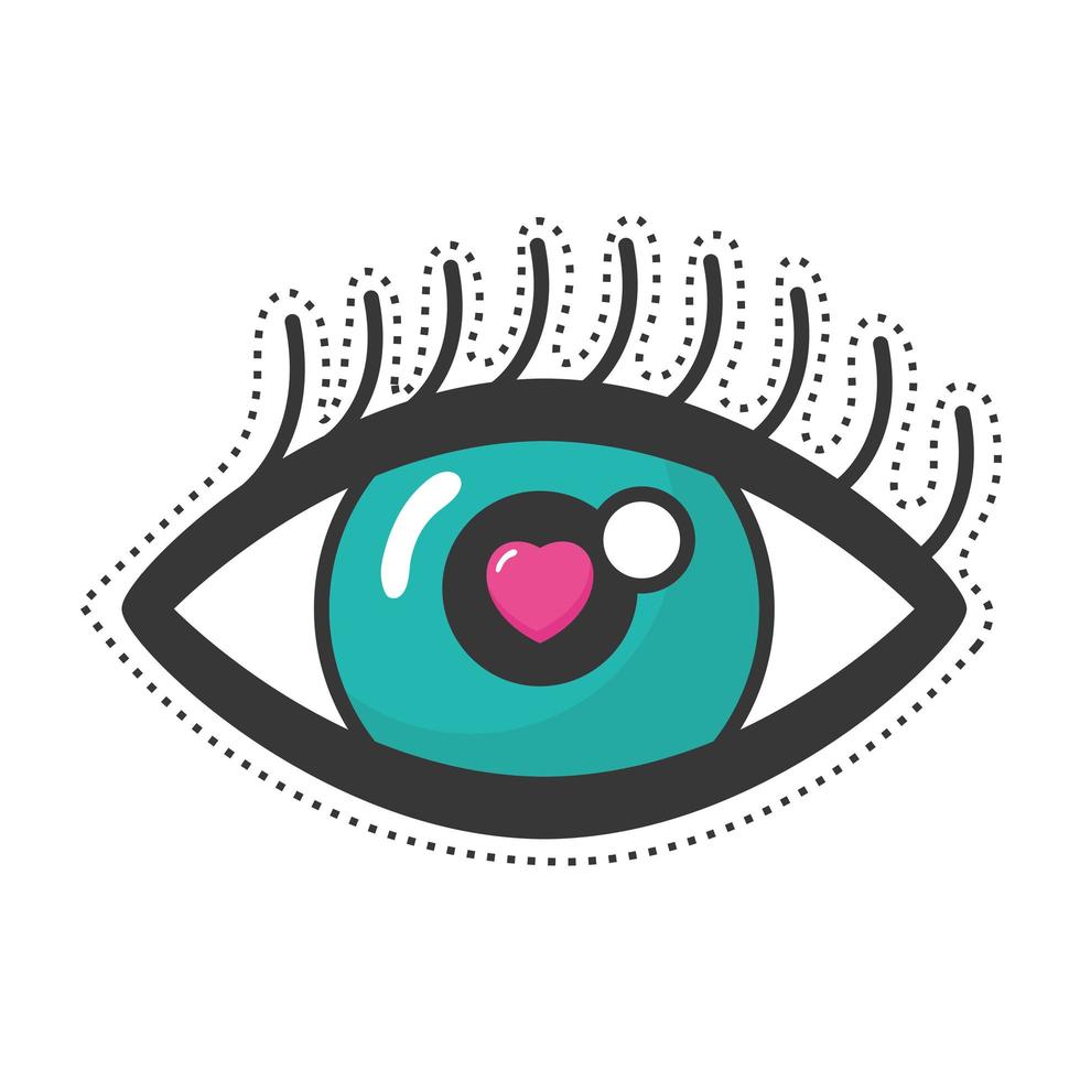 heart in eye vector