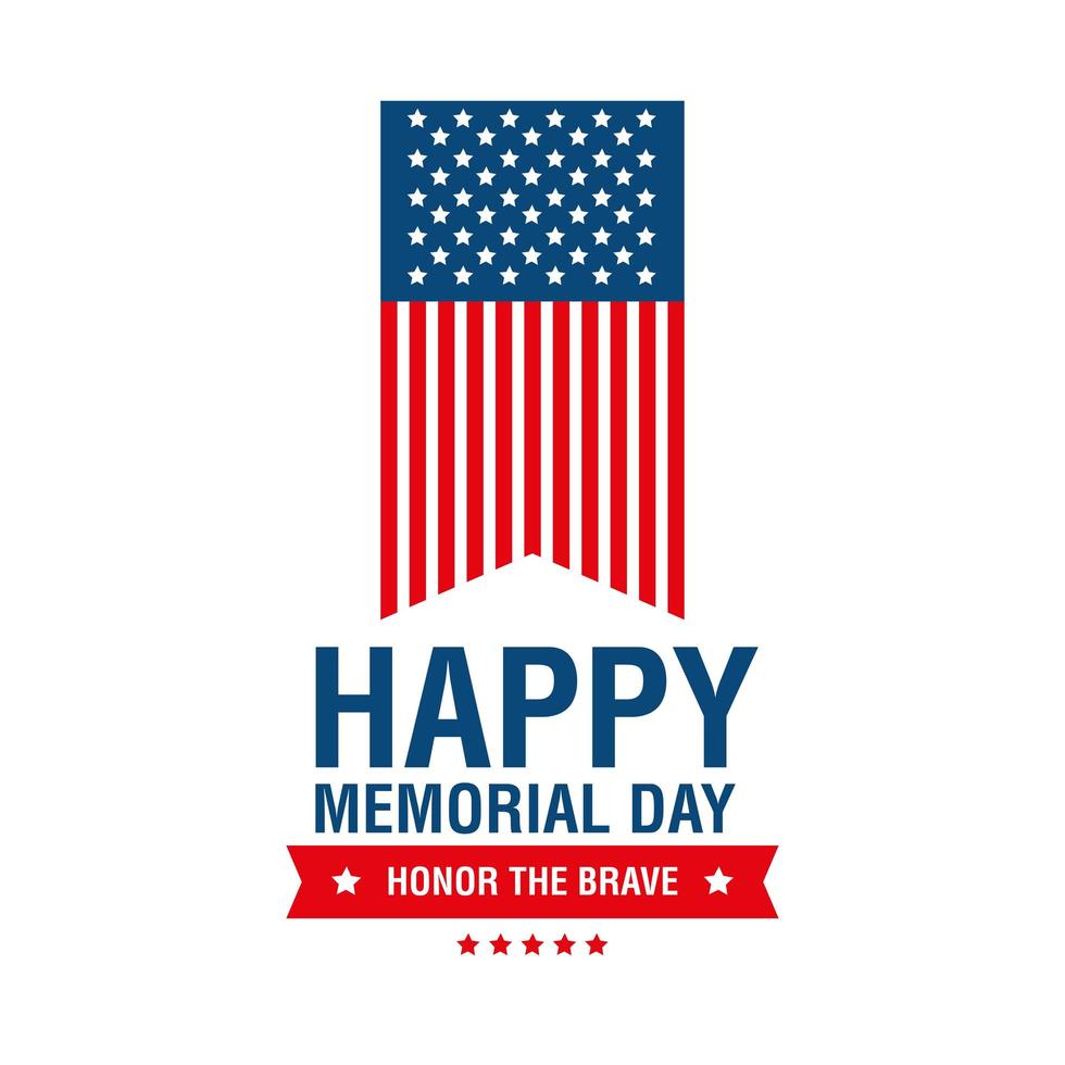 memorial day ribbon vector