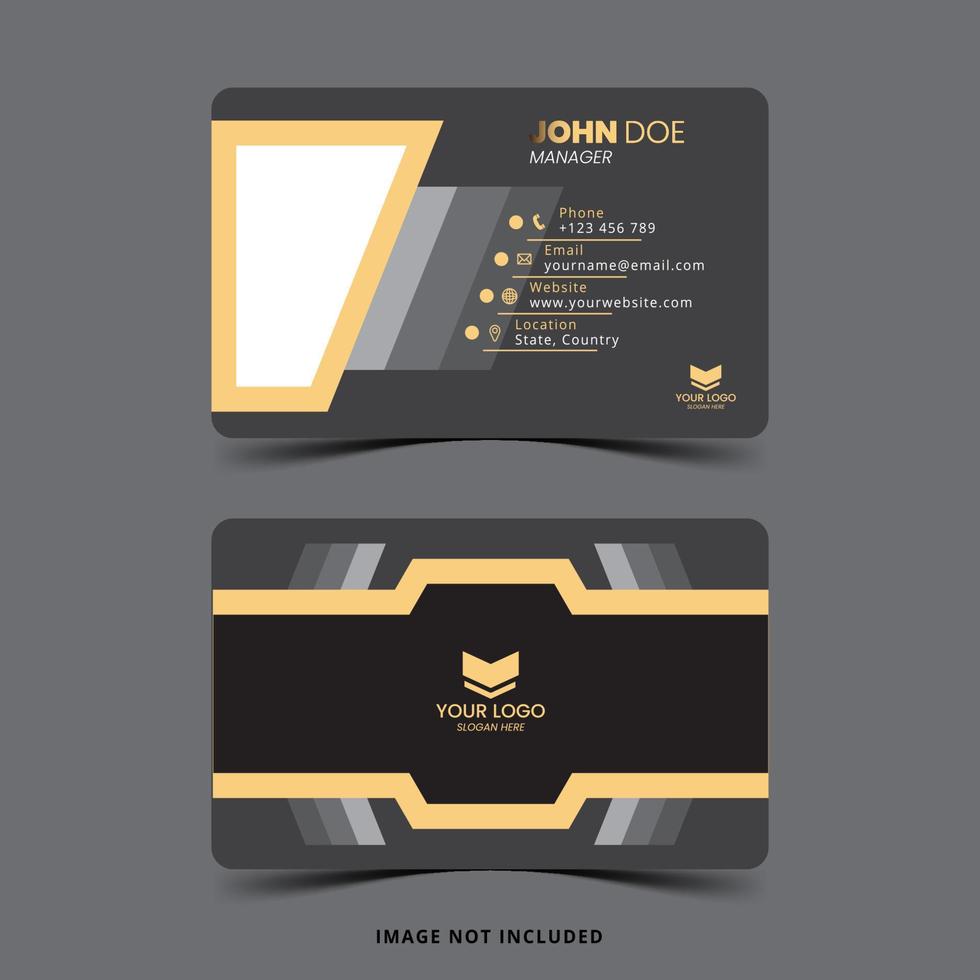 Modern business card yellow and black elegant professional free vector