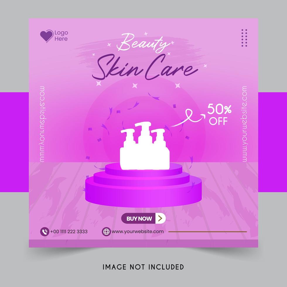 Skin Care Social media post Template Post Design Collection free Vector