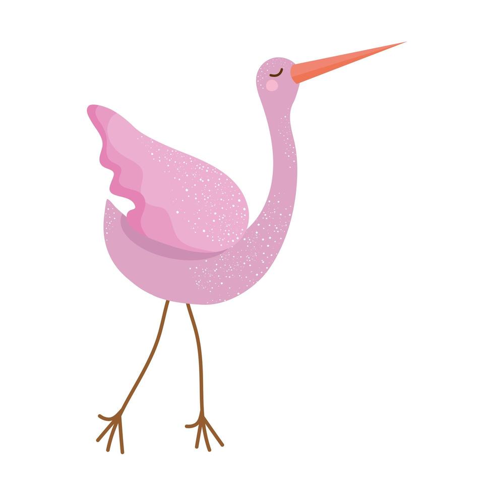 stork bird pink color icon vector