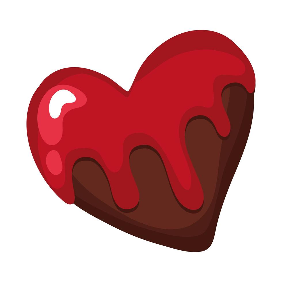 caramelo de chocolate corazón vector