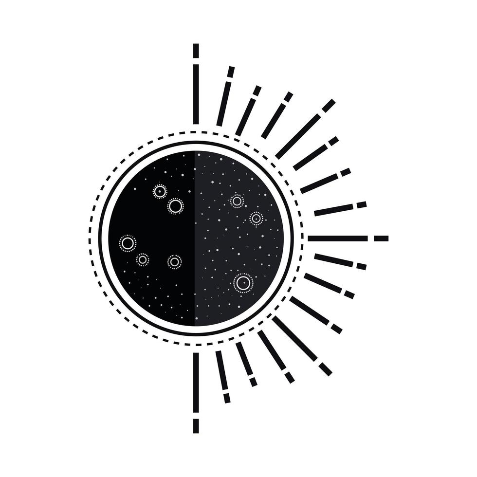 last quarter moon phase vector