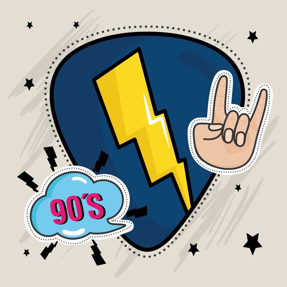 nineties old patches vector