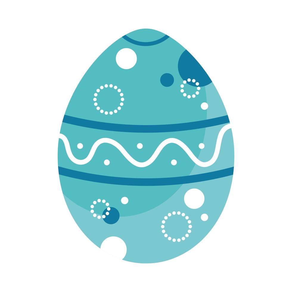 feliz pascua, huevo azul, pintura, con, figuras, icono vector