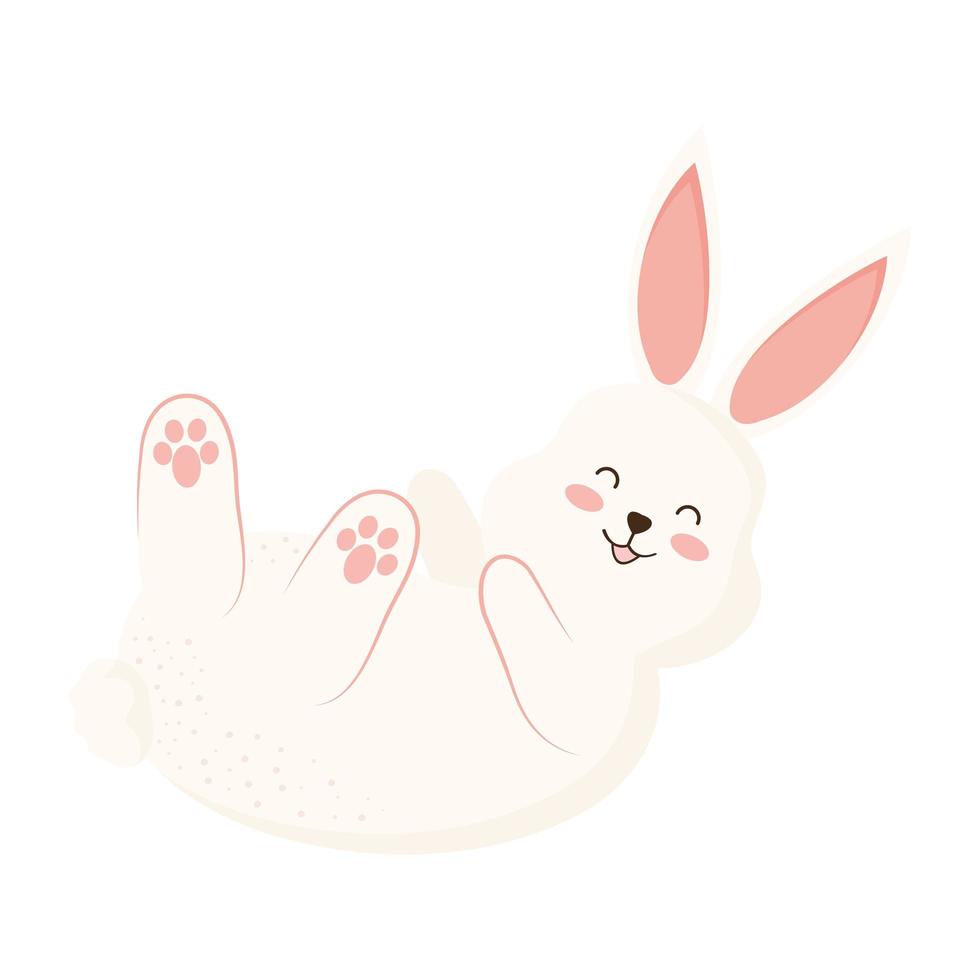 cute rabbit lying vector