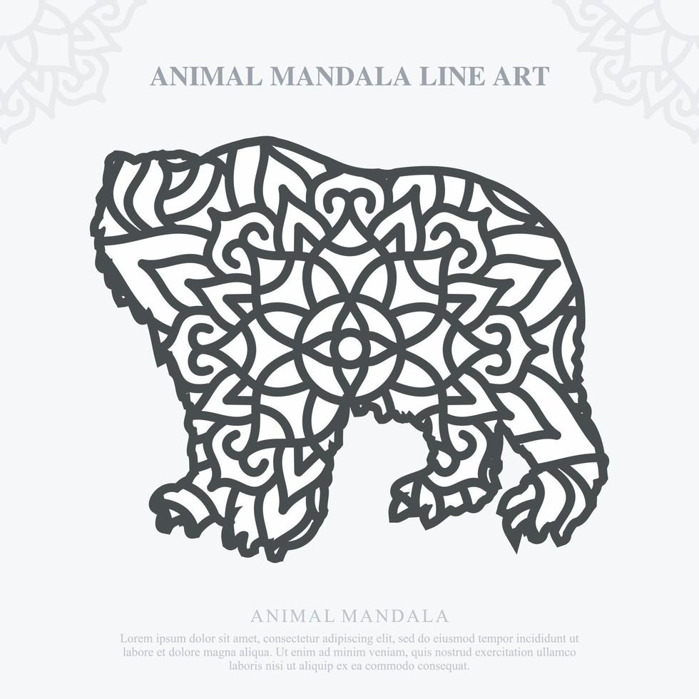Animal Mandala. Vintage decorative elements. Oriental pattern, vector illustration.