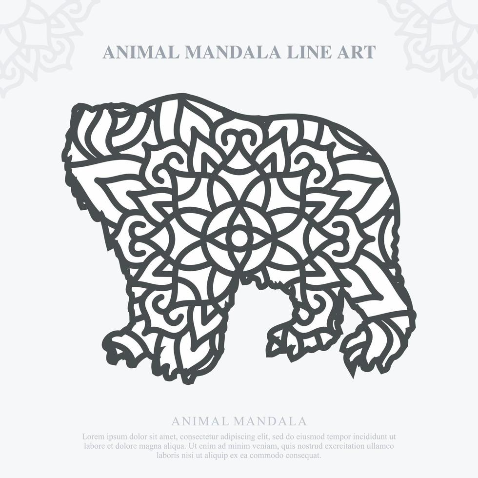 mandala animal. elementos decorativos vintage. patrón oriental, ilustración vectorial. vector