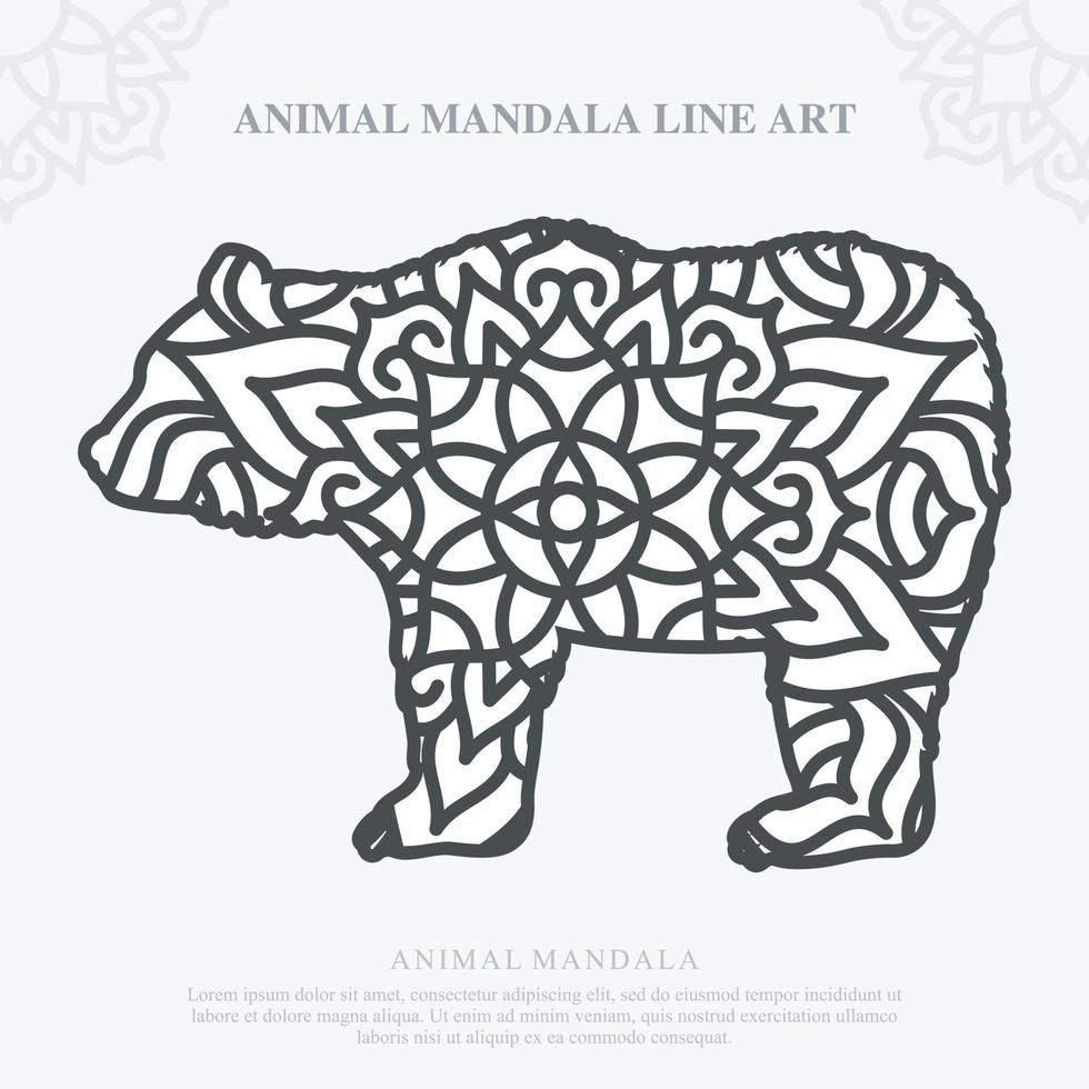 mandala animal. elementos decorativos vintage. patrón oriental, ilustración vectorial. vector