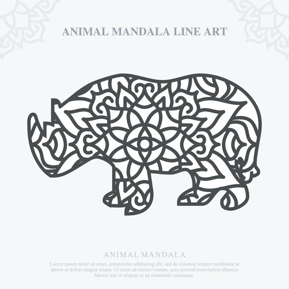 Animal Mandala. Vintage decorative elements. Oriental pattern, vector illustration.