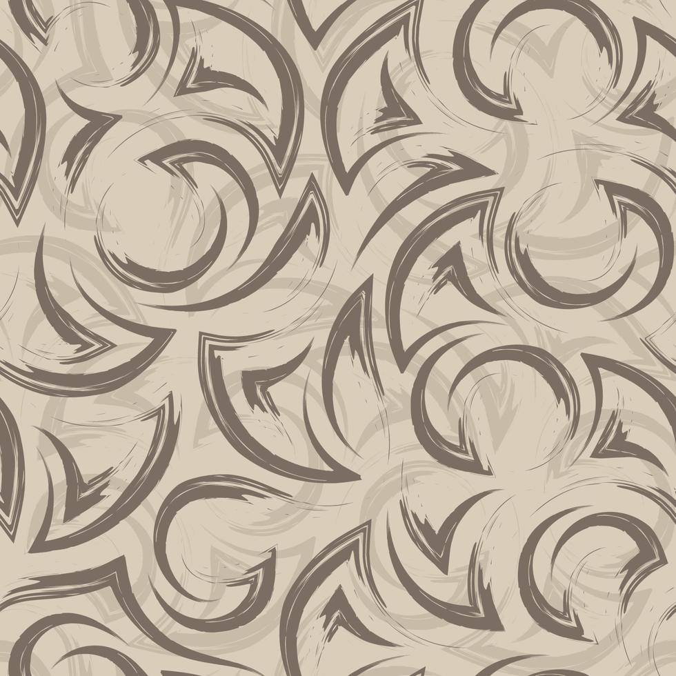 Vector seamless brown texture of corners and circles in coffee color.Seamless abstract pattern in beige tones.