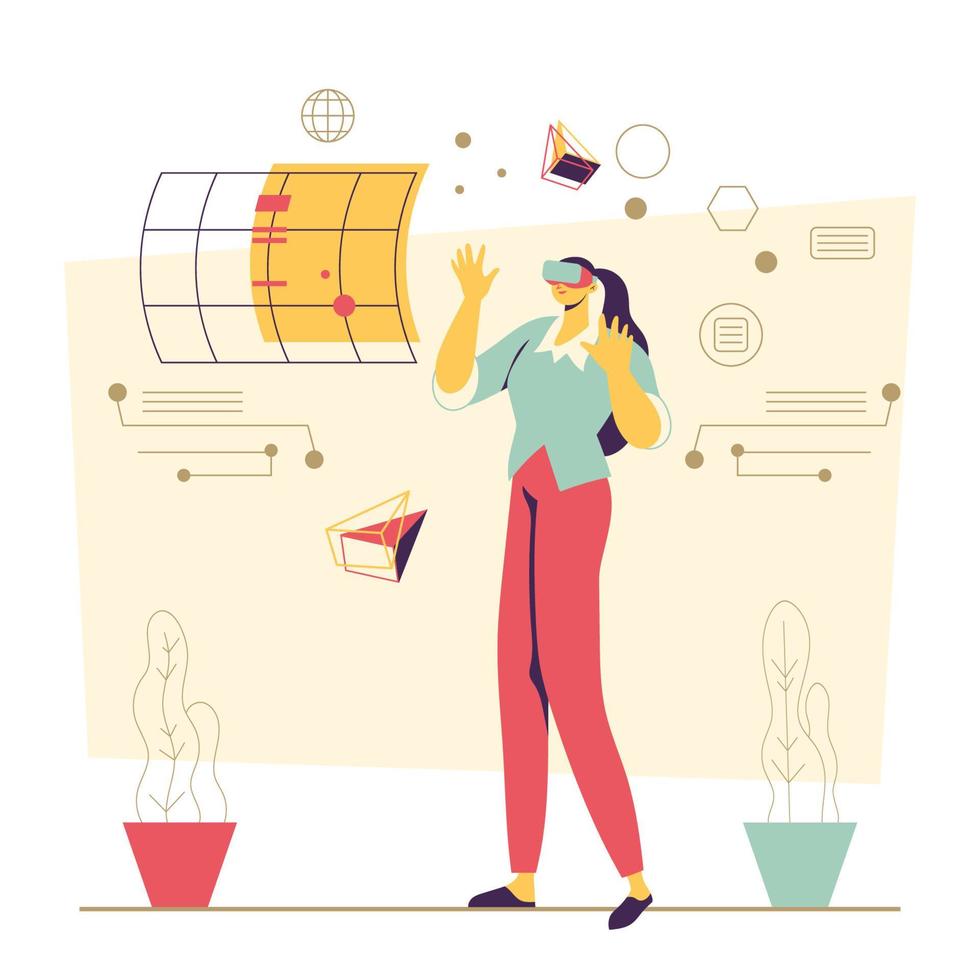 Women Use VR Concept vector