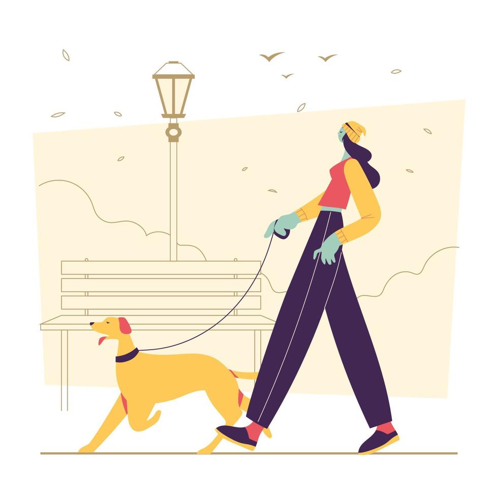 Women With Pet Concept vector