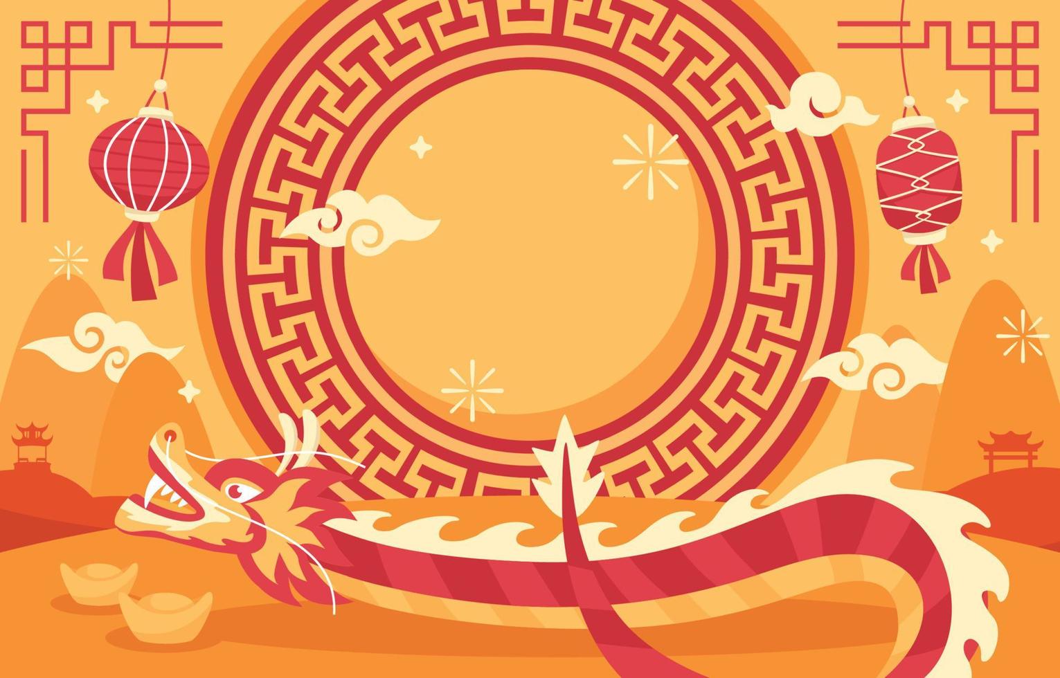 Chinese New Year Lantern Background vector