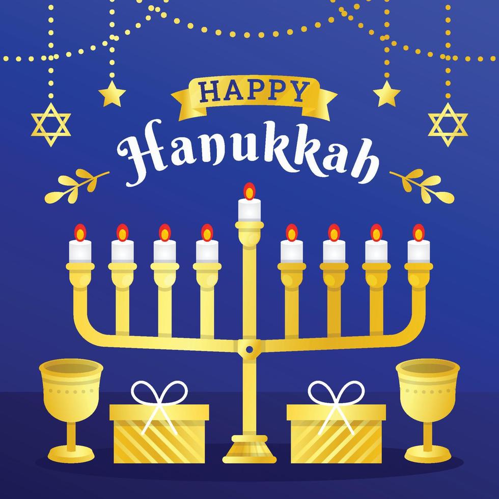 Golden Gradient Hanukkah vector