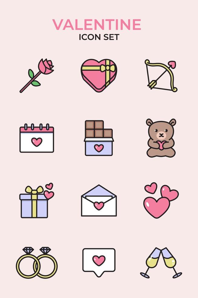 colección de iconos de san valentín vector