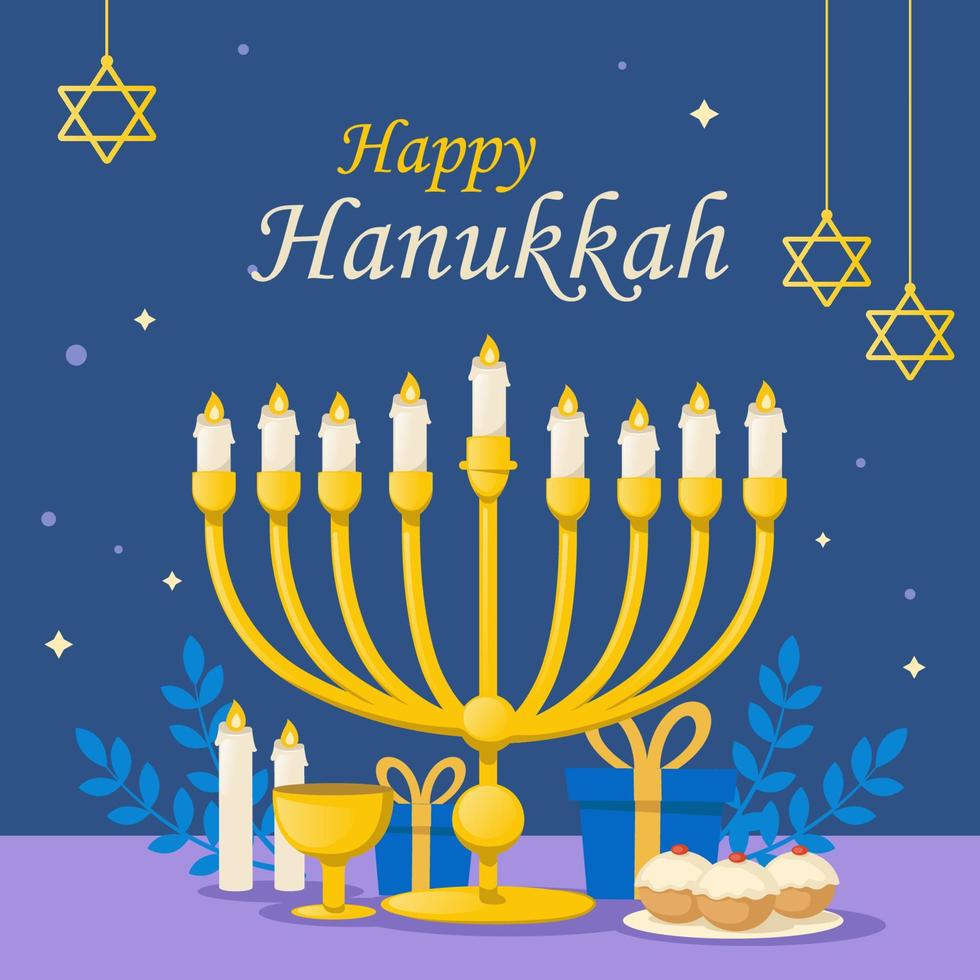 Menorah Hanukkah Concept Design vector