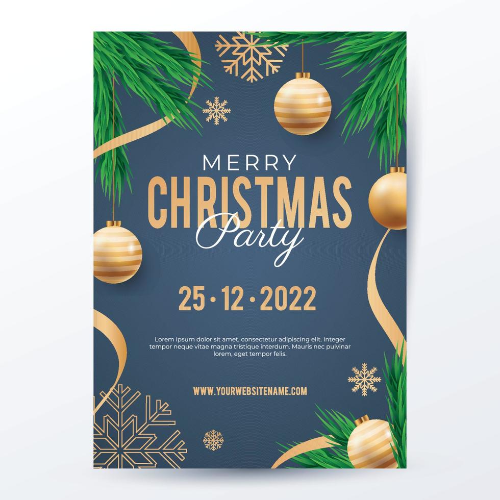 Merry Christmas Party Poster Template vector