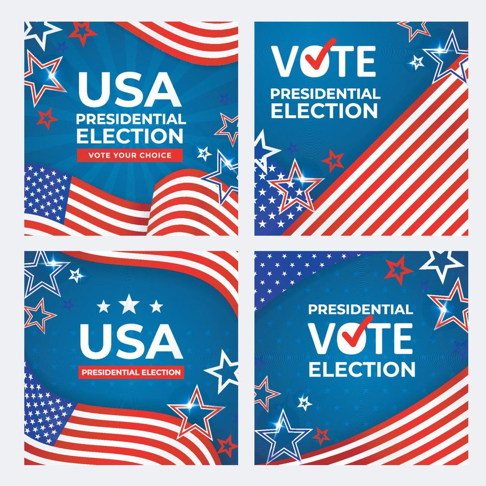 US Election Social Media Post Template vector