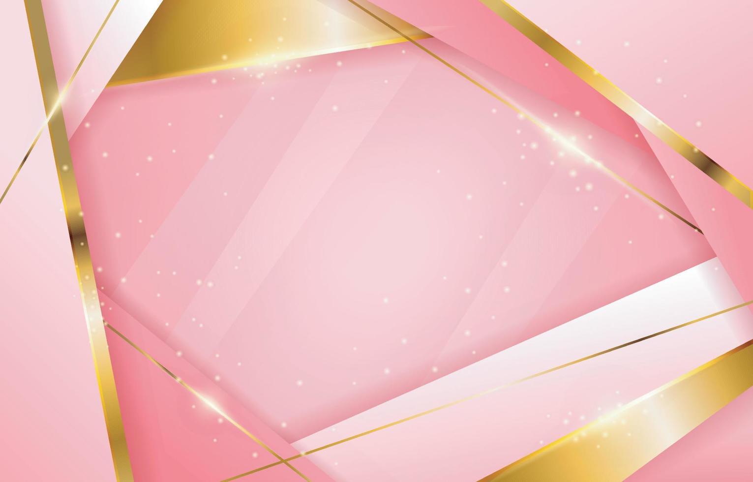 fondo de lujo rosa y dorado vector