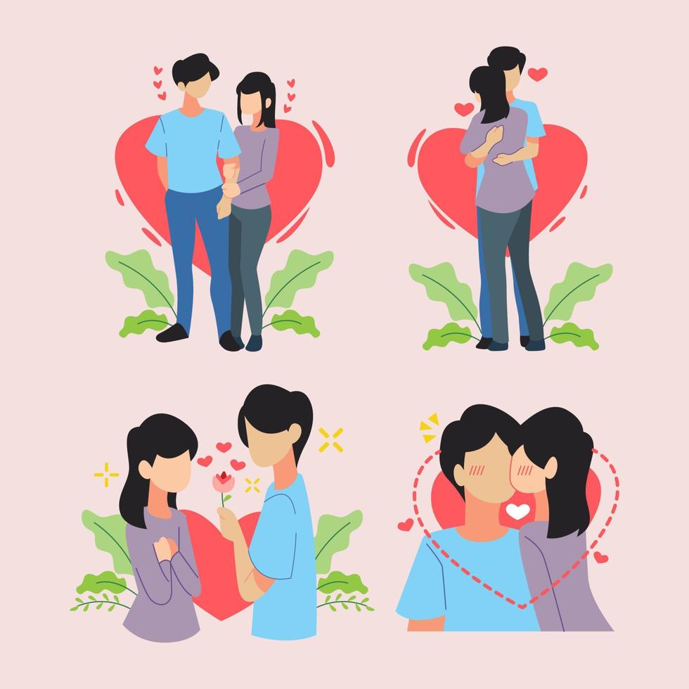 Romantic Couple Character Set vector