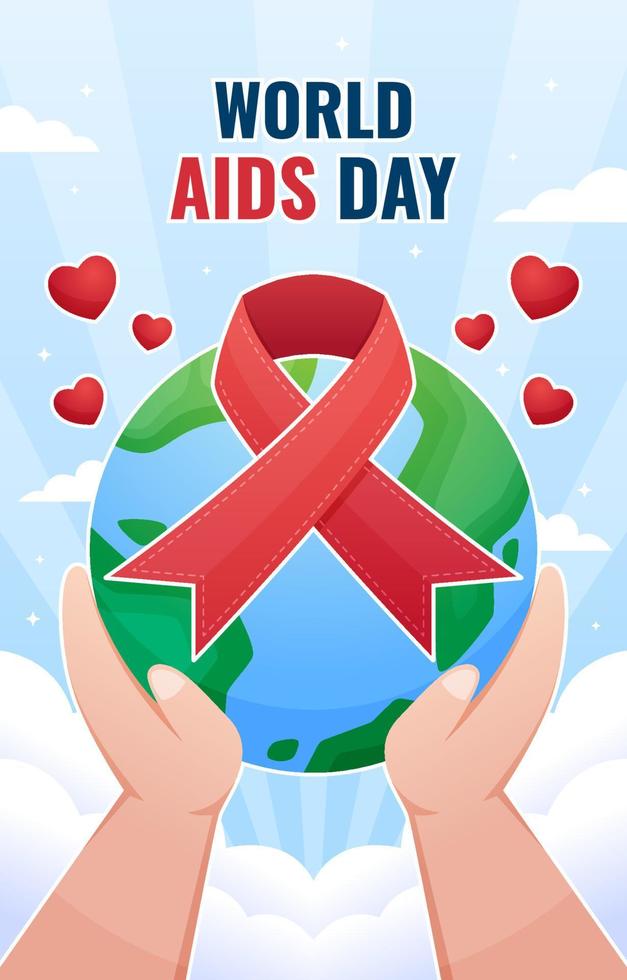 Red Ribbon for World Aids Day Poster vector