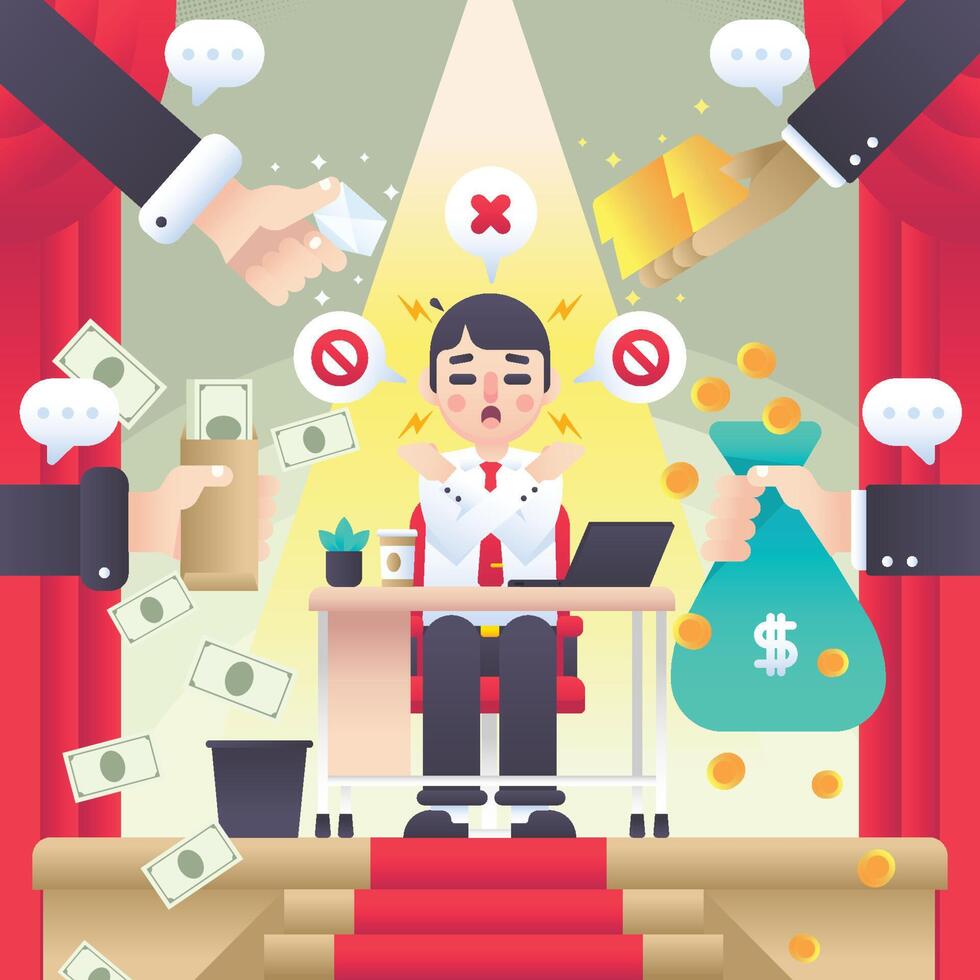 Anti Bribery Policies Concept vector