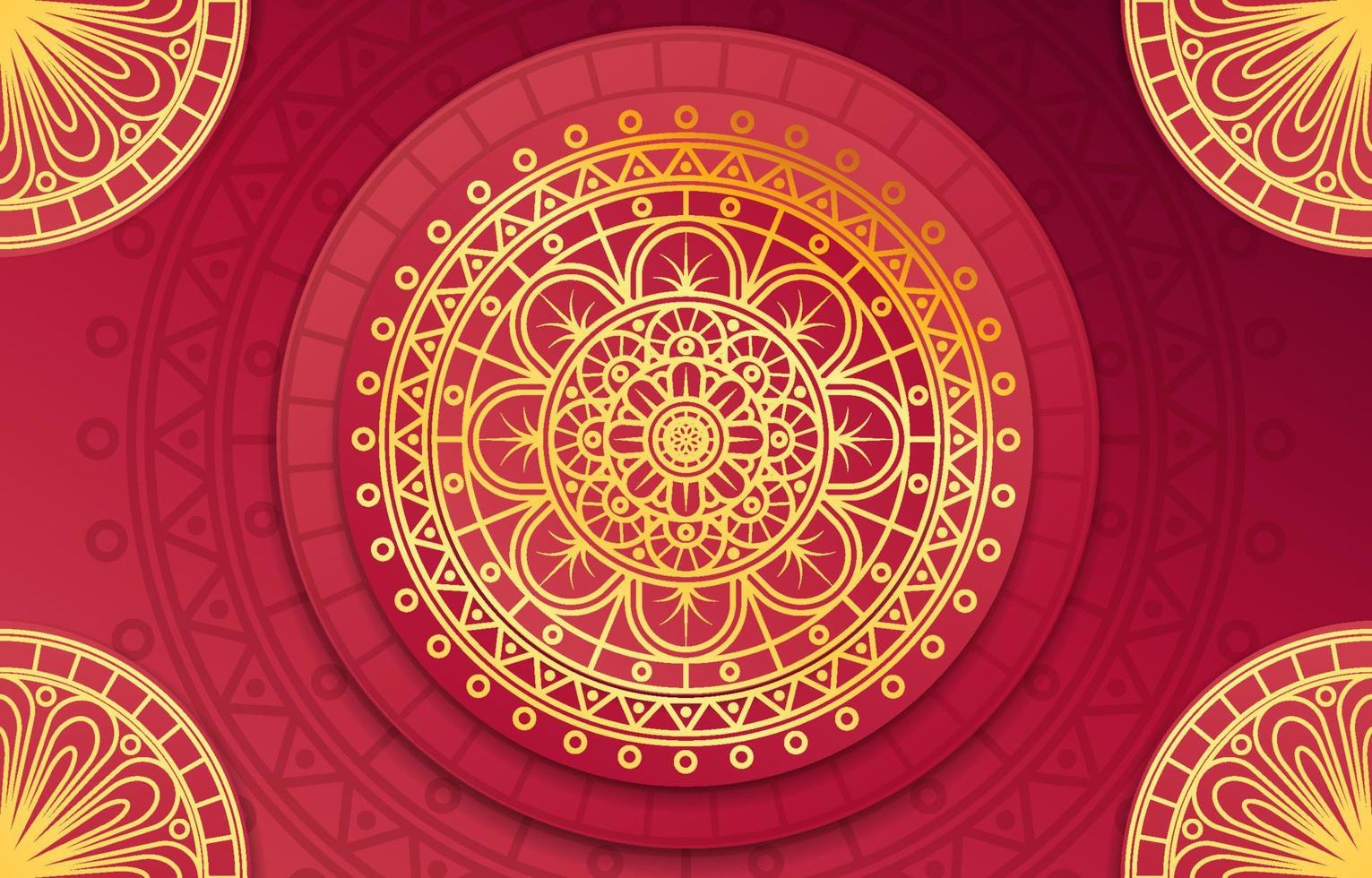 fondo de mandala degradado rojo lujoso vector