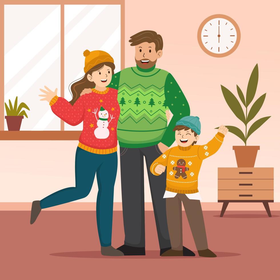 Family in Ugly Sweater vector