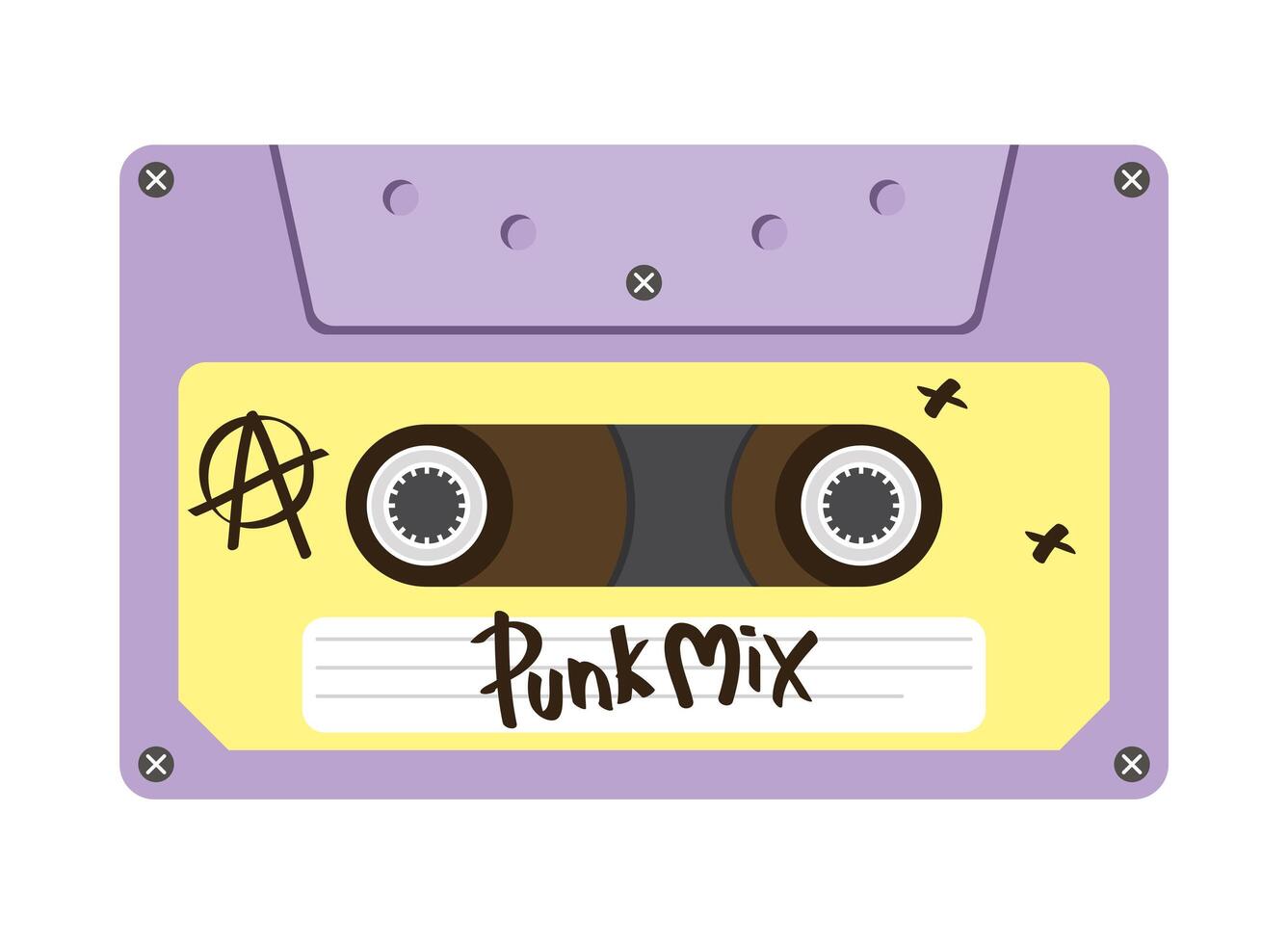 punk mix retro cassette vector design