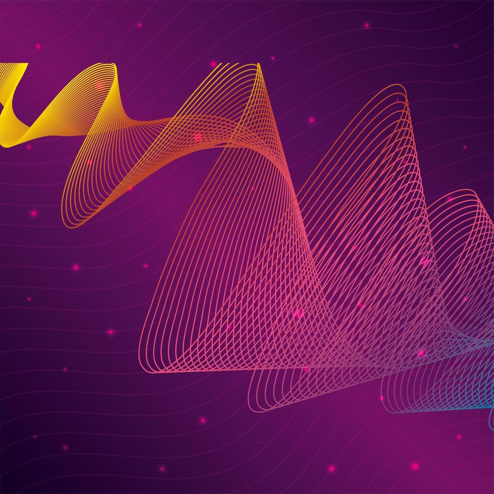 black waves sound pink background vector