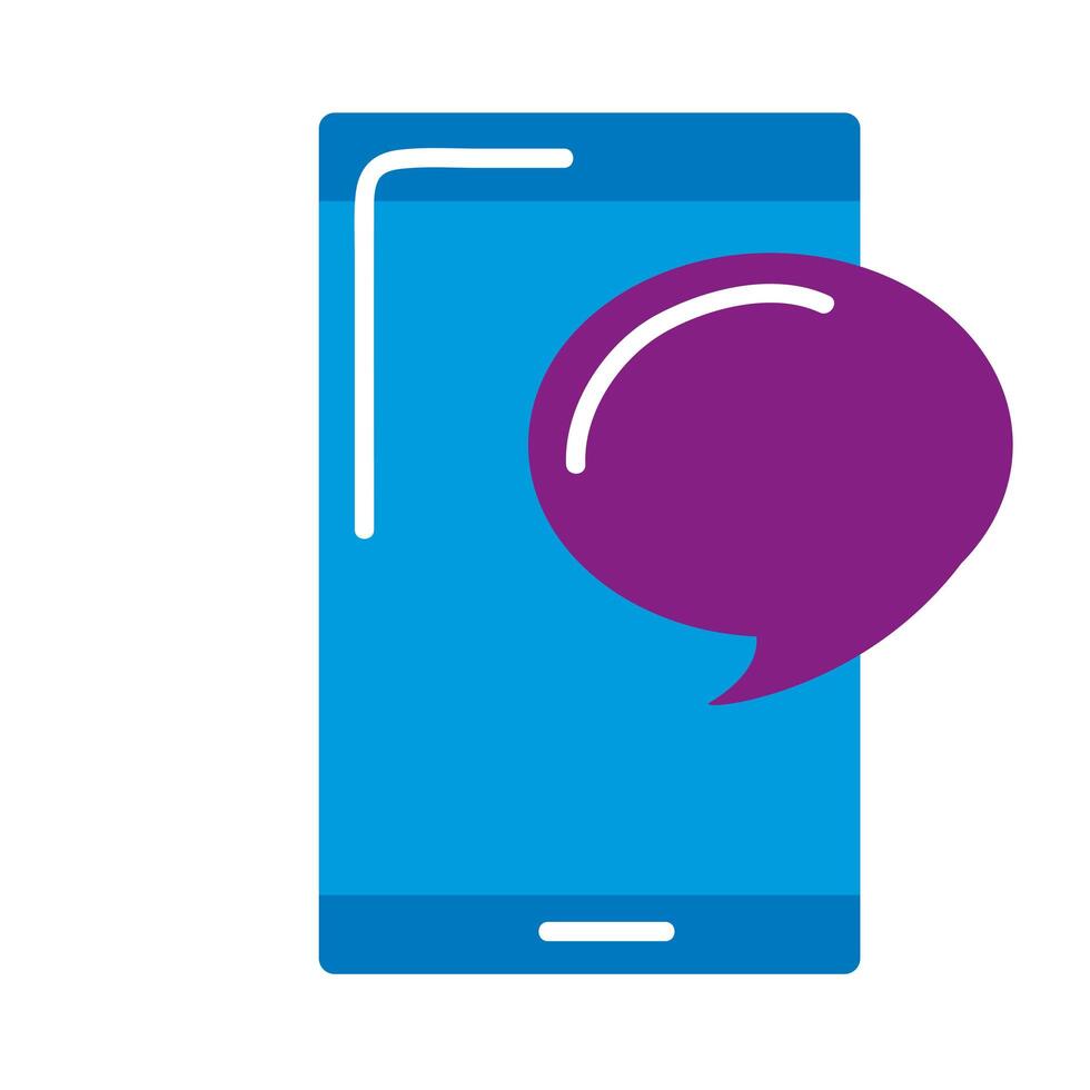 smartphone with speech bubble vector