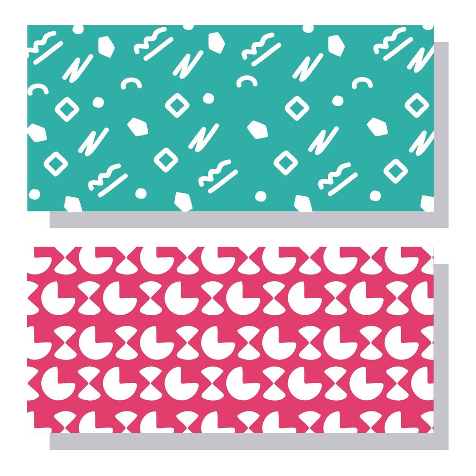 two textures memphis styles vector